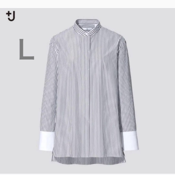 +J Supima® Cotton Stand Collar Long-Sleeve Shirt - Picture 1 of 13